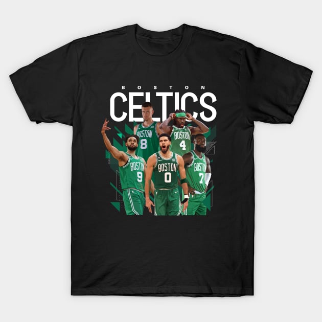 Boston Celtics Starting Five T-Shirt by Juantamad